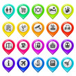 Map marker with icons-set one