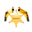 Golden revolver gun