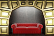 golden stage with sofa