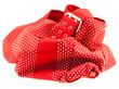 sac toile rouge à petits pois blancs