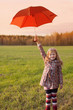 Photo: little girl with umbrella outdoor little girl with umbrella outdoor