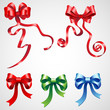 vector illustration of set of colorful ribbon bow