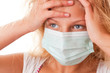 Teenager girl in surgical mask