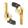 Golden revolver gun