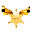 Golden revolver gun
