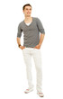 Photo: A handsome man standing isolated on white background A handsome man standing isolated on white background