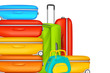 Vektor: vector illustration of colorful suitcase in travel background vector illustration of colorful suitcase in travel background