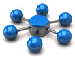 Illustration: Blue network and communication icon Blue network and communication icon