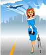 stewardess and aircraft