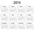Spanish Calendar for 2014 with shadows. Mondays first