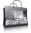 Einkaufstasche Schwarz-Silber-Serie: Blitzversand
