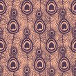 Beautiful peacock feathers seamless pattern