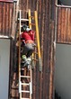 exercise and training of firefighters in the fire station with w