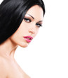 Beautiful woman cares of the skin face