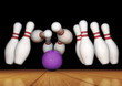 Bowling Pins and Ball Strike Illustration