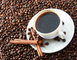 coffee beans with white cup