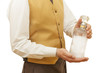 waiter holds bottle