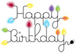 Vektor: happy birthday card with lighting bulbs happy birthday card with lighting bulbs