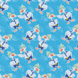 Seamless, cartoon goose divers