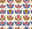 Traditional ornate pattern with different flowers