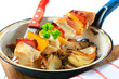 Chicken shish kebab with pan roasted onion