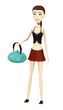 3d render of cartoon character with teapot