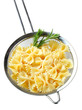 Bow tie pasta in a sieve