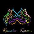 ARabic Islamic Calligraphy of colorful text Ramadan Kareem or Ra