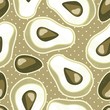 Vector: połówki avocado na tle w kropki retro nieskończony deseń połówki avocado na tle w kropki retro nieskończony deseń