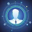 Vector: Vector businessman avatar in circle frame Vector businessman avatar in circle frame