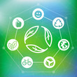 Vector ecology concept with recycle emblem