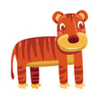 Vector cartoon tiger - funny character