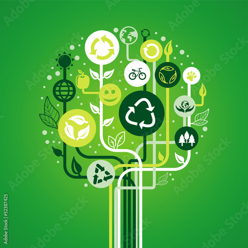 Vector: Vector ecology concept Vector ecology concept