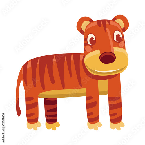 Vector: Vector cartoon tiger - funny character Vector cartoon tiger - funny character