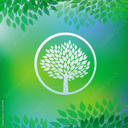 Vector: Vector ecology concept - tree emblem Vector ecology concept - tree emblem