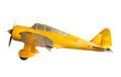 old classic yellow plane isolated white