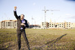 Businessman at the construction site.