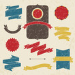 Vektor: Set of labels and ribbons. Retro web design elements. Set of labels and ribbons. Retro web design elements.