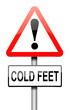 Cold feet concept.