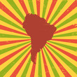 Vector: South America on the map South America on the map