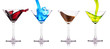 Set of alcoholic cocktails