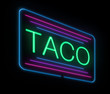 Neon taco sign.