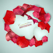 Vector: Beautiful vintage invitation with rose petals Beautiful vintage invitation with rose petals