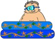 Boy in a kiddie pool