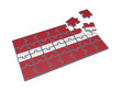 Latvian flag made of puzzles.
