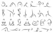set of yoga postures