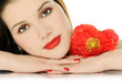 beautiful girl with poppy