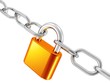 Illustration: Kette mit Schloss - Sicherheit Symbol Kette mit Schloss - Sicherheit Symbol