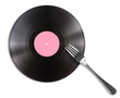 Record disc and fork isolated
