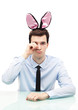 Photo: Man wearing bunny ears Man wearing bunny ears